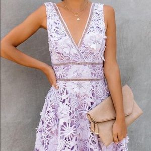 Lavender embroidered dress